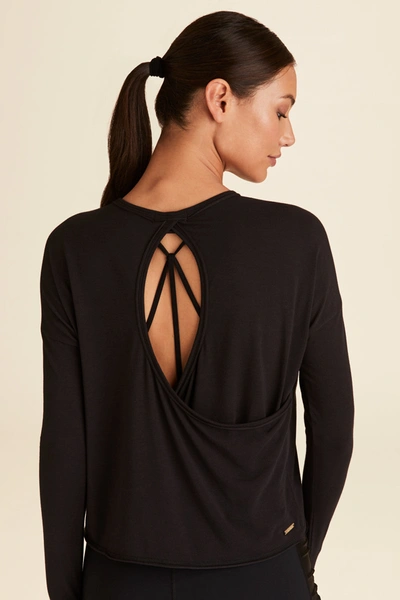 Alala Open Back Long Sleeve In Black