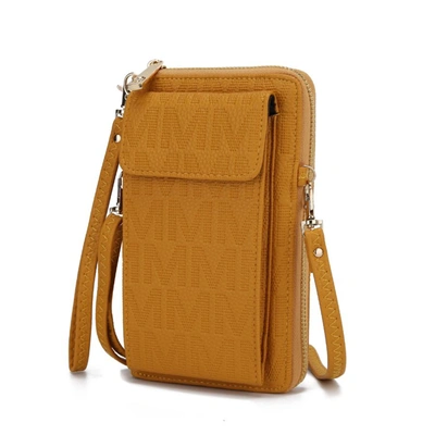 Mkf Collection By Mia K Caddy Vegan Leather Women's Phone Wallet Crossbody In Yellow