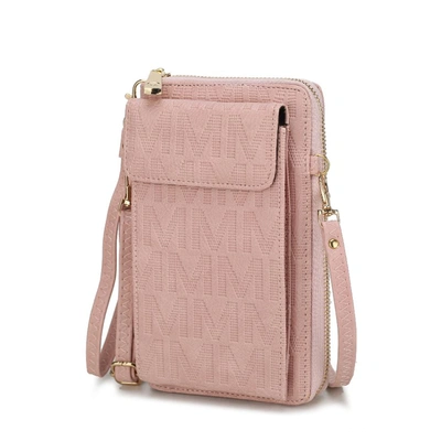 Mkf Collection By Mia K Caddy Vegan Leather Women's Phone Wallet Crossbody In Pink