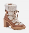 Dolce Vita Celtic Womens Faux Fur Winter Block Heels In Multi
