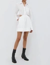 Jonathan Simkhai Shaelyn Pleated Cotton Poplin Mini Dress In White