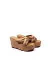 Kaanas San Vito Wedge In Almond In White