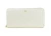 Cavalli Class Grey & Light Blue Calf Leather Zip Closure Wallet In White