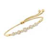Ross-simons Diamond Cluster Bolo Bracelet In 14kt Yellow Gold In White