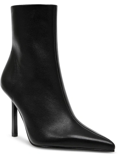 Steve Madden Elysia Womens Leather Pointed Toe Ankle Boots In Black