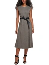 Calvin Klein Belted Midi Dress In Brown
