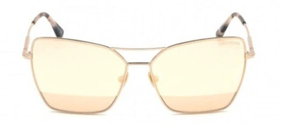 Tom Ford Ft0738 28z Butterfly Sunglasses In Beige