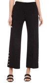 FIFTEEN TWENTY CROPPED BUTTON HEM PANTS IN BLACK/GOLD