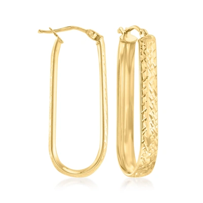 Canaria Fine Jewelry Canaria Italian 10kt Yellow Gold Oval Hoop Earrings