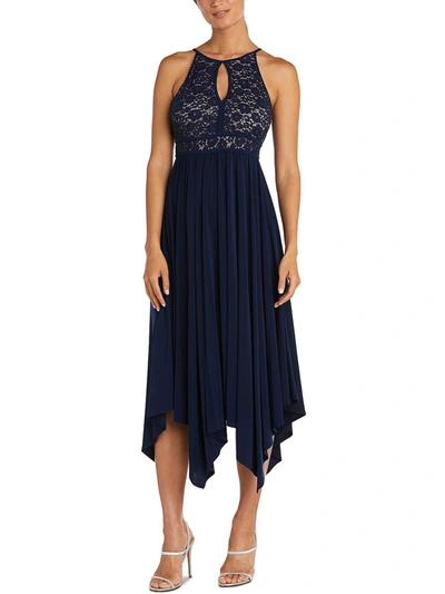 Nw Nightway Plus Womens Lace Asymmetrical Cocktail And Party Dress In Multi