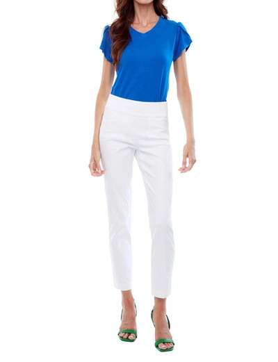 Up Solid Slim Ankle Pant In White