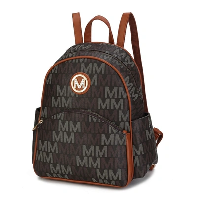 Mkf Collection By Mia K Palmer Vegan Leather Signature Logo-print Women's Backpack In Black