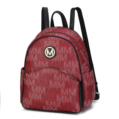 Mkf Collection By Mia K Palmer Vegan Leather Signature Logo-print Women's Backpack In Red
