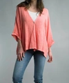 TEMPO PARIS ONE BUTTON OVERSIZED JACKET IN BRIGHT CORAL