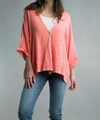 Tempo Paris One Button Oversized Jacket In Bright Coral In Yellow