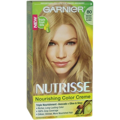 Garnier Nutrisse Nourishing Color Creme # 80 Medium Natural Blonde By  For Unisex - 1 Application Hai