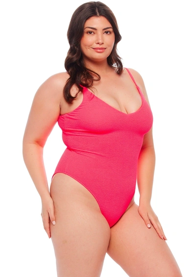 Jmp The Label Miami V Neck One Piece Swimsuit - Zinnia Pink