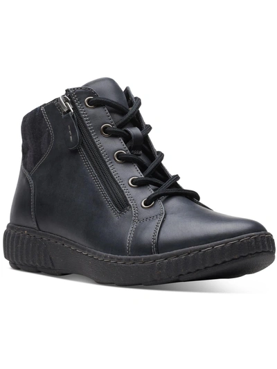 Clarks Caroline Park Lace-up Sneaker Booties In Black Combi Leather