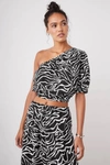 Rails Evy One Shoulder Top In Contour Lines In Multi