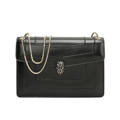 Tiffany & Fred Paris Tiffany & Fred Smooth Leather Foldover Crossbody/shoulder Bag In Black