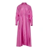 Devotion Twins Agios Nikias Cotton Sateen Shirt Dress In Violet In Pink