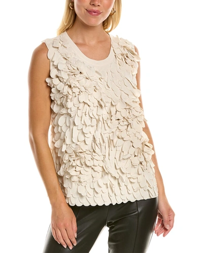 Brunello Cucinelli Petal Silk-blend Top In Beige