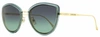 Longines Women's Butterfly Sunglasses Lg0010h 84w Transparent Blue 56mm In Multi