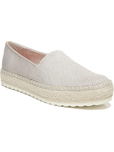Dr. Scholl's Shoes Sunray Womens Faux Suede Slip On Platforms In White