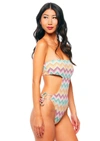 JMP THE LABEL MALDIVES BANDEAU CUT OUT ONE PIECE SWIMSUIT - KALEIDOSCOPE