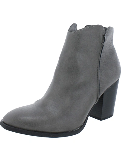 Sun + Stone Graceyy  Womens Faux Leather Embossed Booties In Grey