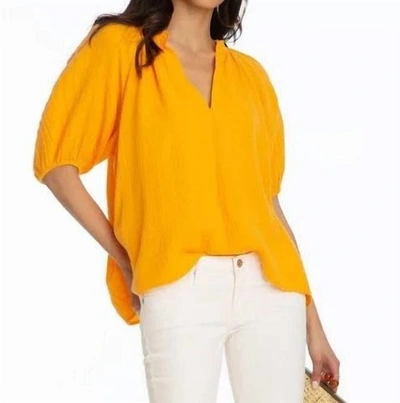 Elliott Lauren Gauze Top In Nectarine In Yellow