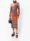Ulla Johnson Almira Patchwork Jacquard-knit Midi Dress In Brown