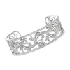Ross-simons Diamond Floral Filigree Cuff Bracelet In Sterling Silver In Silver