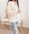 AVE SHOPS BUBBLY B SWEATER IN IVORY