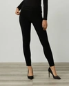 JOSEPH RIBKOFF METALLIC LEATHERETTE PANT IN BLACK