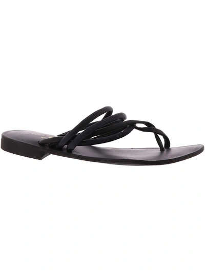 Free People Kayla Womens Leather Slip-on Slide Sandals In Black