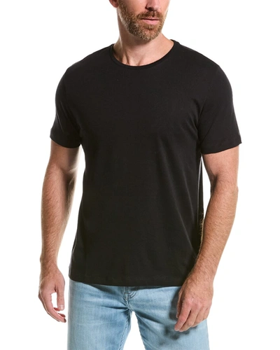 7 For All Mankind Round-neck Cotton T-shirt In Black