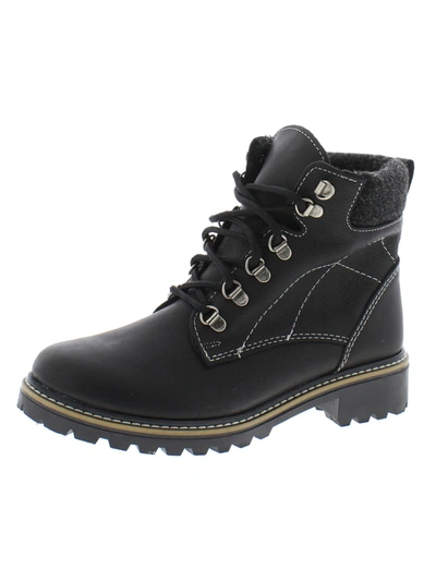 Martino Penny Womens Leather Fleece Lined Casual Boots In Black