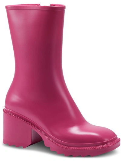 Inc Everettp Womens Block Heel Square Toe Mid-calf Boots In Pink