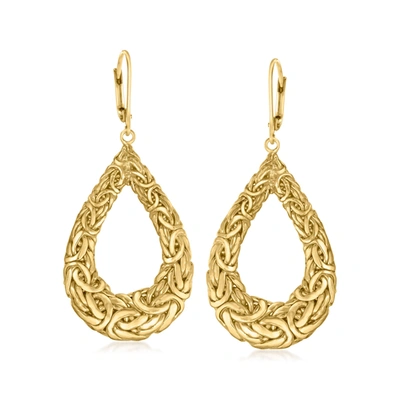 Ross-simons 18kt Gold Over Sterling Byzantine Open-space Teardrop Earrings