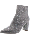 BETSEY JOHNSON CADY WOMENS EMBELLISHED BLOCK HEEL ANKLE BOOTS