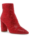 BETSEY JOHNSON CADY WOMENS EMBELLISHED BLOCK HEEL ANKLE BOOTS