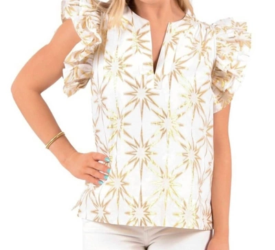 Emily Mccarthy Maggie Top In Gold Burst In Multi