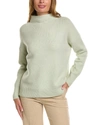 Vince Marled Funnel Neck Wool Blend Sweater In Green