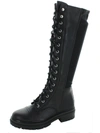 Circus By Sam Edelman Dinah Womens Knee-high Tall Combat & Lace-up Boots In Black