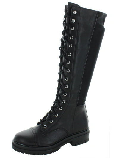 Circus By Sam Edelman Dinah Womens Knee-high Tall Combat & Lace-up Boots In Black