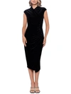BETSY & ADAM WOMENS VELVET LONG COCKTAIL AND PARTY DRESS