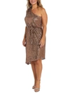 Nw Nightway Womens Belted Midi Cocktail And Party Dress In Yellow