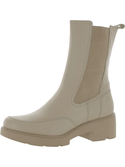 Naturalizer Domino Womens Suede Pull On Mid-calf Boots In White