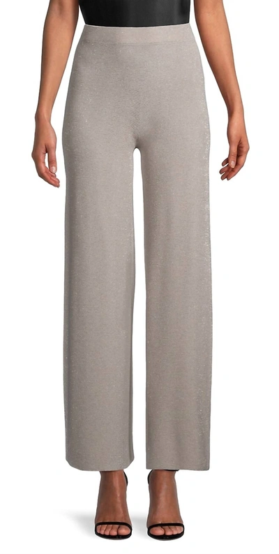 D-exterior Micro Stripe Lurex Pants In Silver In Brown